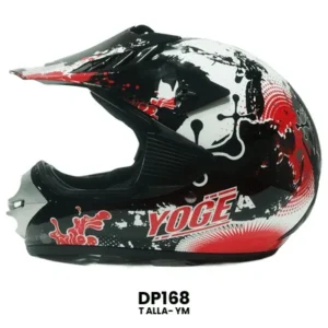 CASCO CROSS INFANTIL MOTO NEGRO ROJO