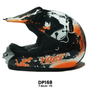 CASCO CROSS INFANTIL MOTO NARANJA NEGRO