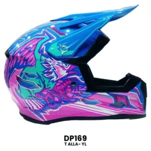 CASCO CROSS INFANTIL AGUILA AZUL C MORADO