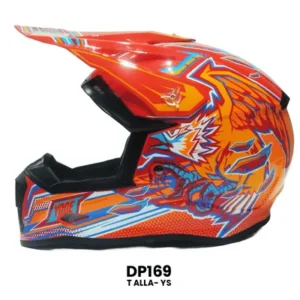 CASCO CROSS INFANTIL AGUILA ROJO NARANJA