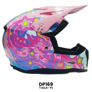 CASCO CROSS INFANTIL ESTRELLAS ROSA