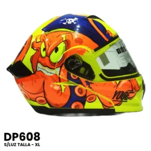 CASCO ABATIBLE YOGE SLUZ GARLEN PULPO NARANJA
