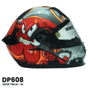 CASCO ABATIBLE YOGE SLUZ GARLEN PULPO ROJO