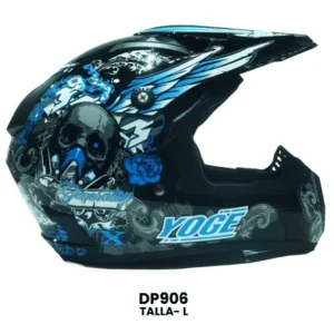 CASCO CROSS YOGE CALABERA CALAS NEGRO AZUL