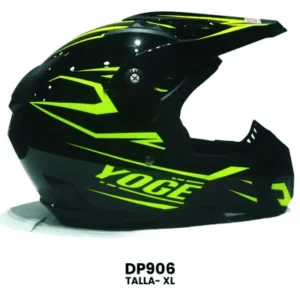 CASCO CROSS YOGE NEGRO LINEAS VERDES