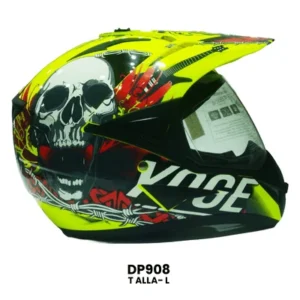 CASCO CROSS YOGE CMICA CALABERA NEGRO CON AMARILLO