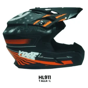 CASCO CROSS YOGE NEGRO ESTRELLAS NARANJA