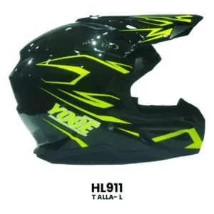 CASCO CROSS YOGE NEGRO LINEAS VERDES
