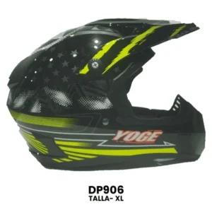 CASCO CROSS YOGE NEGRO LINEAS VERDES