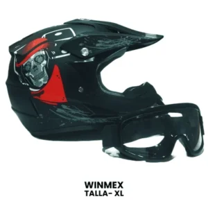CASCO CROSS WINMEX DADOS NEGRO ROJO