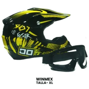 CASCO CROSS WINMEX NEGRO CON AMARILLO